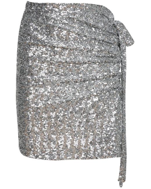 Rabanne Gray Jupe Sequinned Miniskirt