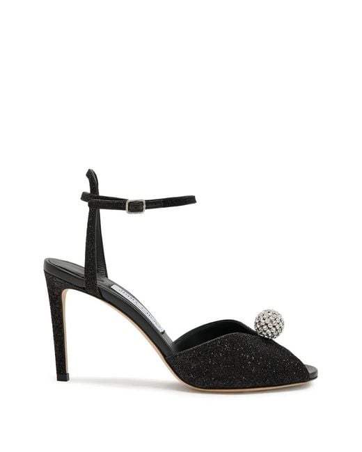 Jimmy Choo White Sacora Crystal-Embellished Sandals