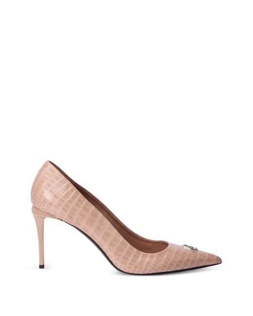 Philipp Plein Pink Cocco Print Pumps