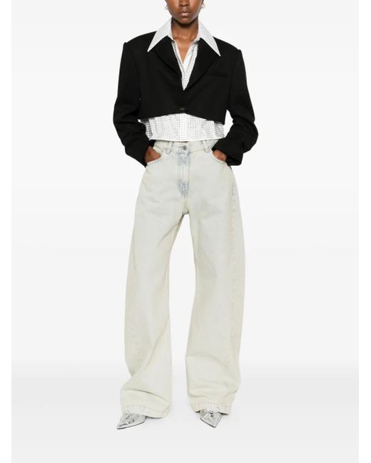 GIUSEPPE DI MORABITO Black Buttoned Cropped Jacket