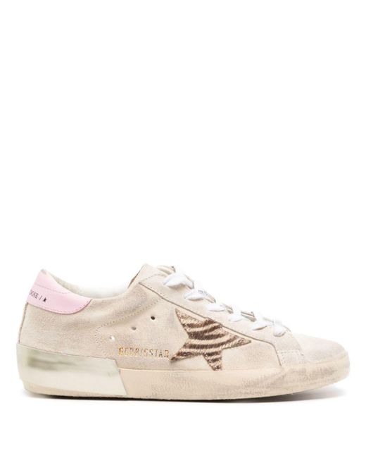 Golden Goose Deluxe Brand Natural Super-star Distressed Suede Sneakers