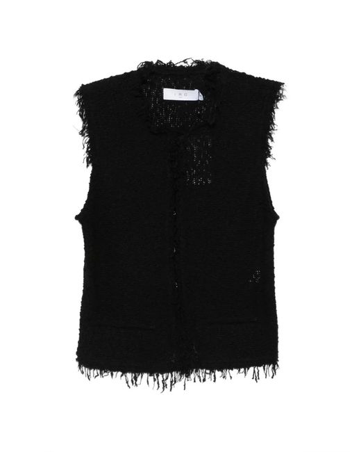 IRO Black Shanny Fringed Vest