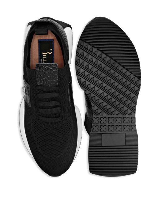 Runner logo-patch sneakers di Billionaire in Black da Uomo
