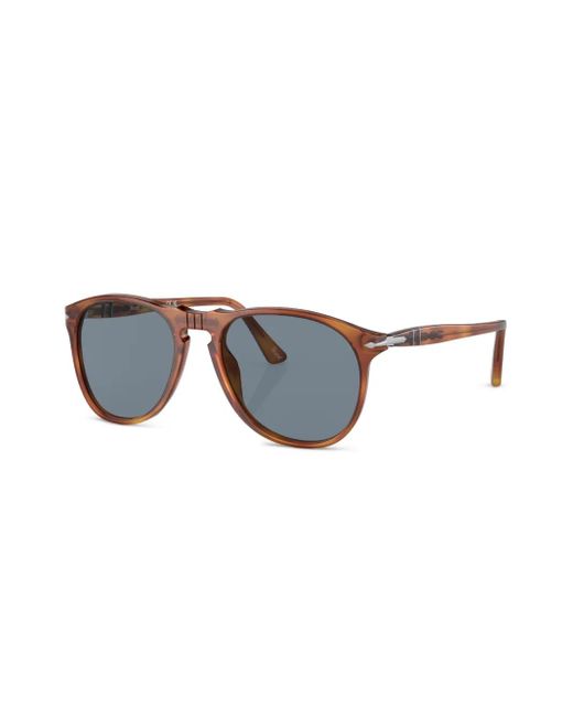 Persol Blue Round-Frame Sunglasses for men