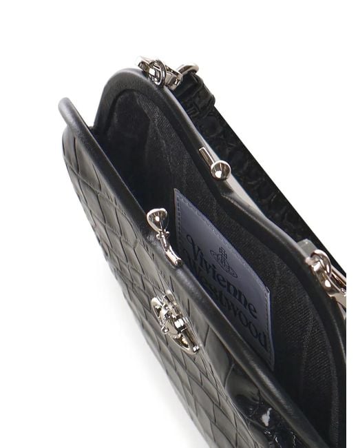Vivienne Westwood Black Sac Cabas Heart En Cuir À Design Embossé