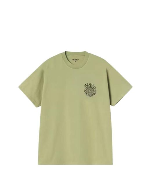 Carhartt Green Spiral-Print Cotton T-Shirt for men