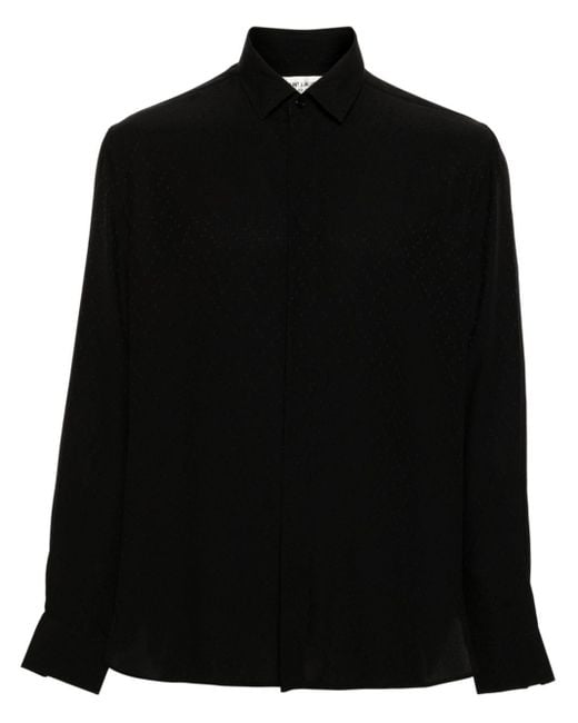 Camicia in seta di Saint Laurent in Black da Uomo