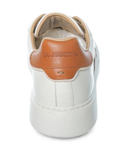 La Martina White Blubber Leather Sneakers for men