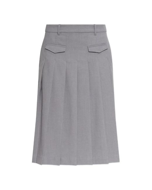Munthe Gray Vironicae Pleated Midi Skirt