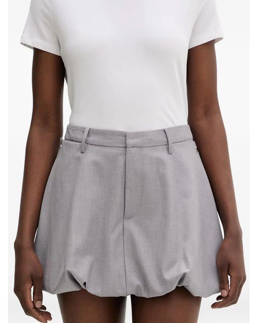 Isabelle Blanche White Bubble-Hem Mini Skirt