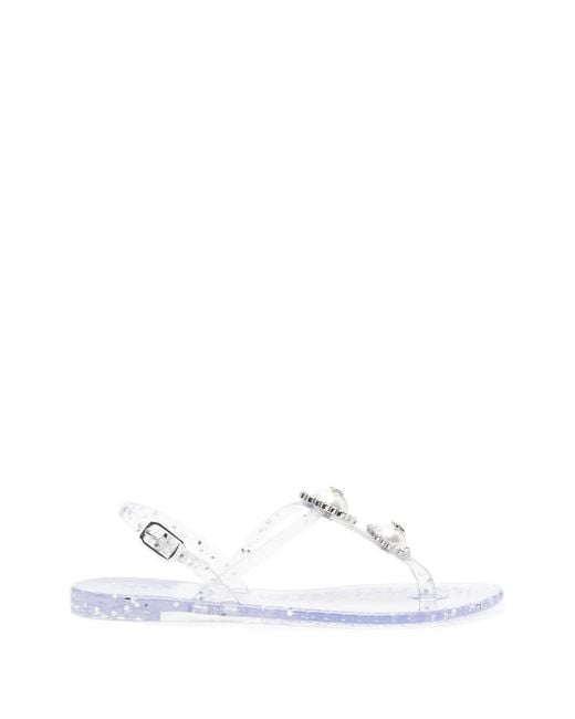 Casadei White Embellished Sandals