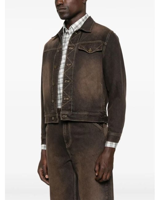 Carter Young Brown Overdyed Denim Jacket for men