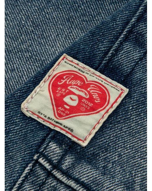 Aape By A Bathing Ape Blue Logo Jeans for men