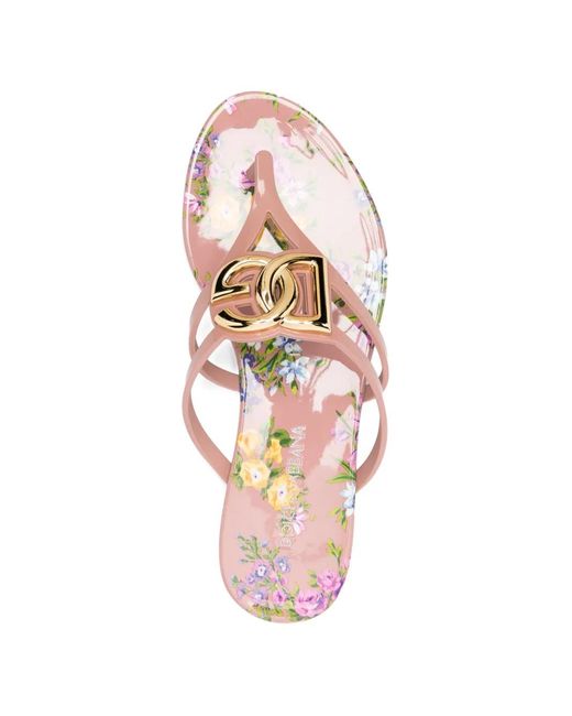 Dolce & Gabbana Pink Tongs À Logo