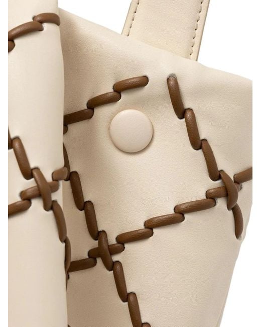 THEMOIRÈ Natural Athena Tote Bag mit Rautenmuster