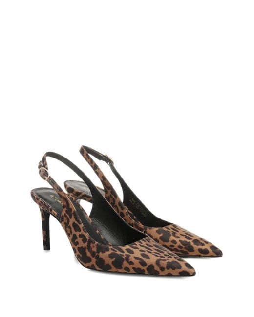Stuart Weitzman Brown 75Mm Stuart Power Slingback Pumps