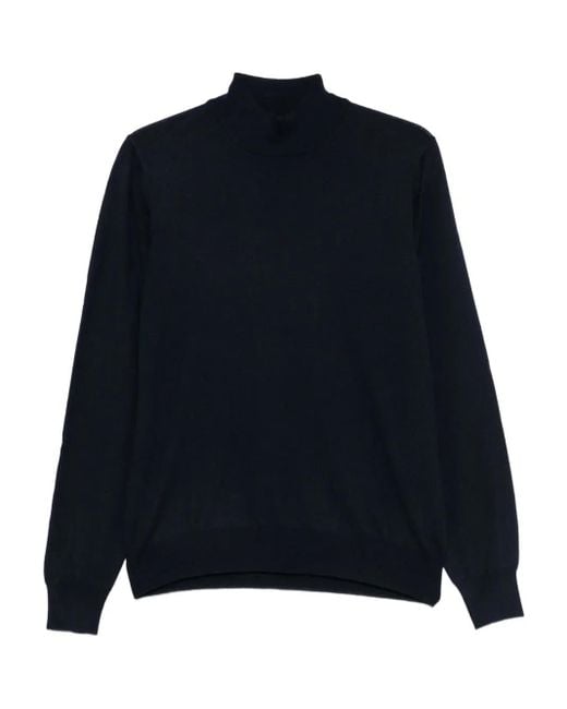 Tagliatore Blue Turtleneck Long-Sleeve Sweater for men