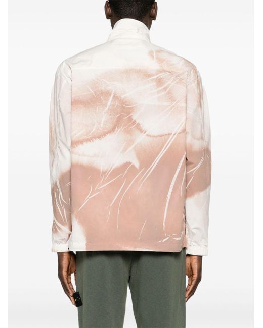Stone Island Half-Zip-Hemdjacke mit abstraktem Print in Pink für Herren