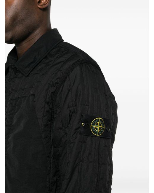Stone Island Shirtjack Met Compass-logopatch in het Black voor heren