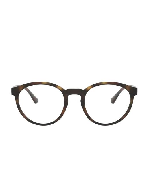 Emporio Armani Brown Clip Round-Frame Sunglasses