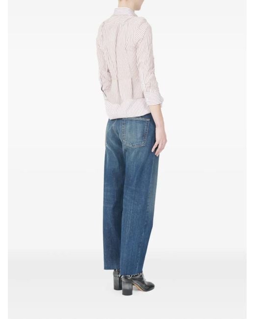 Maison Margiela Pink Striped Layered Tulle Shirt