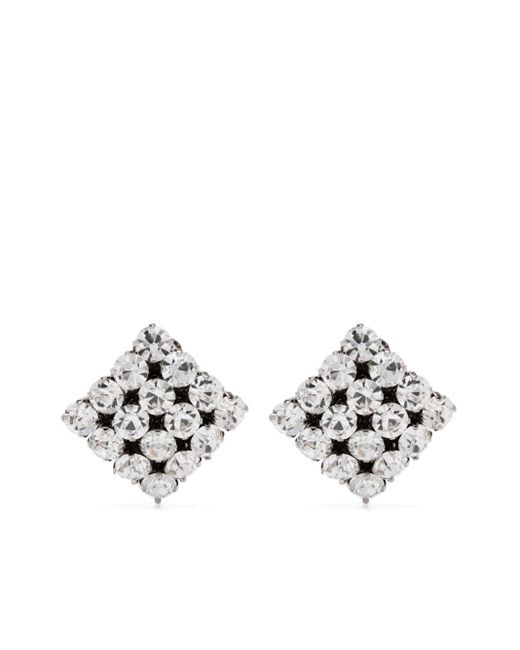 Boucles d'oreilles serties de cristaux Alessandra Rich en coloris White