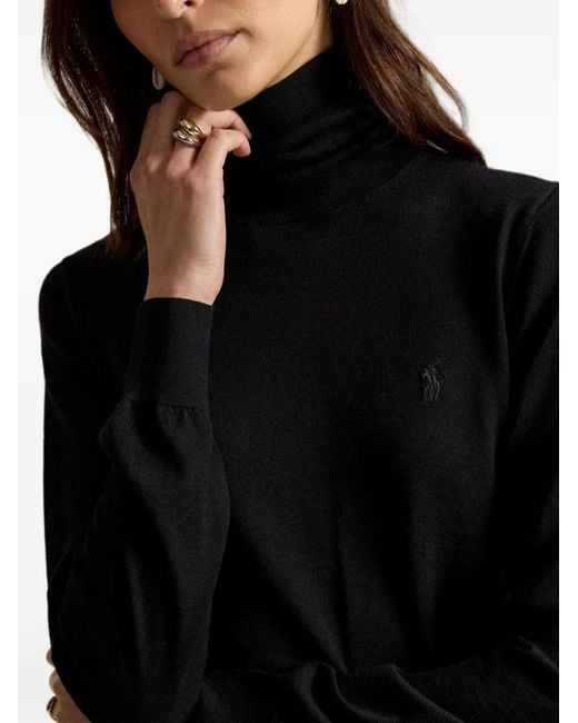 Polo Ralph Lauren Black Wool Rollneck Sweater