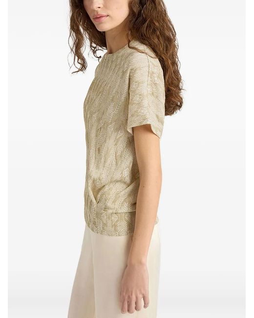 Momoní Natural Pawa Embossed-Jacquard T-Shirt
