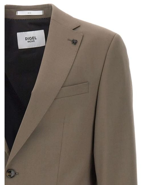 DIGEL Brown Notch-Lapels Suit for men