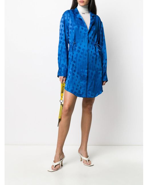 Off-White c/o Virgil Abloh Blousejurk Met Geweven Jacquard in het Blue