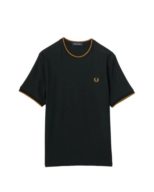 Fred Perry Black T-Shirt Laurel Wreath À Motif Brodé for men