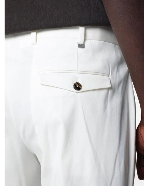 PT Torino White Straight-Leg Trousers for men