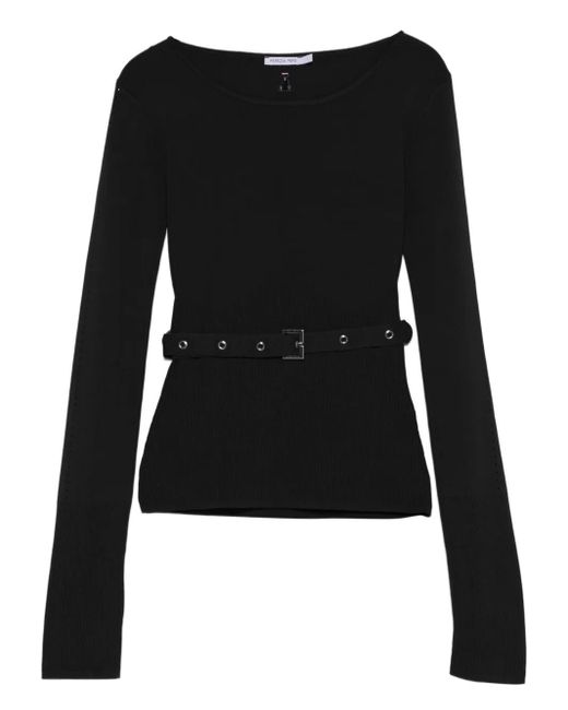 Top con cinturón Patrizia Pepe de color Black