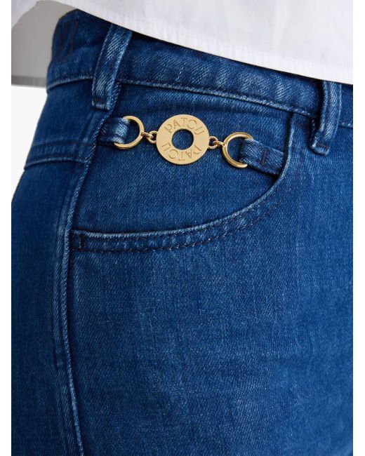 Patou Blue Organic-Cotton Flared Jeans
