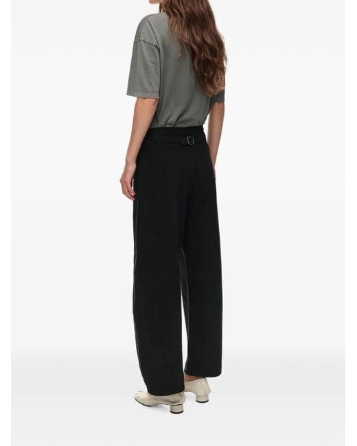 Bimba Y Lola White Buckled Wide-Leg Trousers
