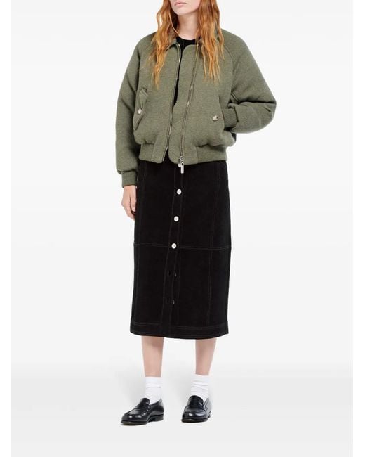 Barrie Green Knitted Bomber Jacket