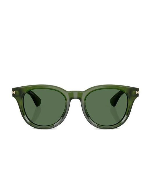 Burberry Green Round-Frame Sunglasses