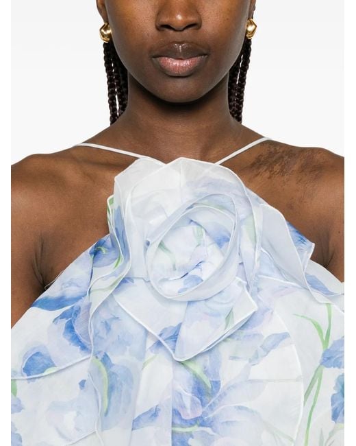 Aje. Blue Pandorea Layered Floral Maxi Dress