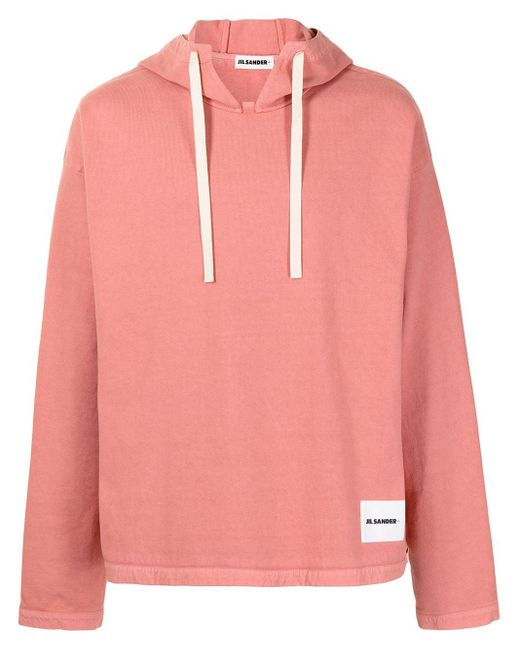 Jil Sander コットン オーバーサイズ パーカー カラー ピンク メンズ Lyst