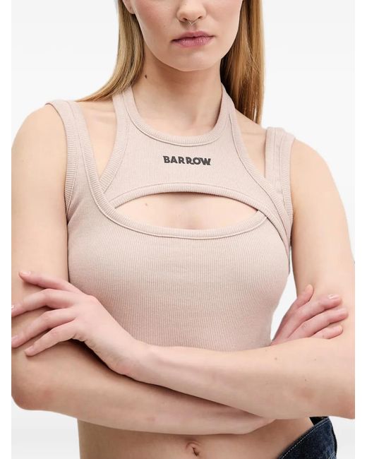 Barrow Blue Cut-Out Ribbed-Knit Top