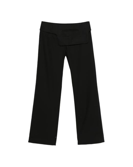 Pantalones Rectos Con Cinturón St. Agni de color Black