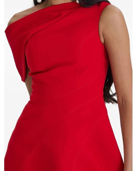 MOOS STUDIO Red One-Shoulder Peplum Top