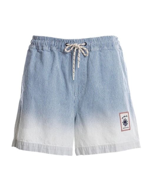 Agua Bendita Blue Striped Swim Shorts for men