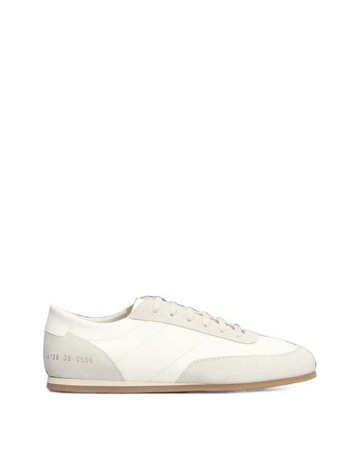 Common Projects White Minimal Runner Sneakers Mit Einsätzen