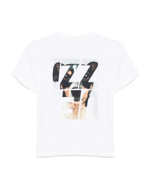 Izzue White Logo-Embroidered T-Shirt