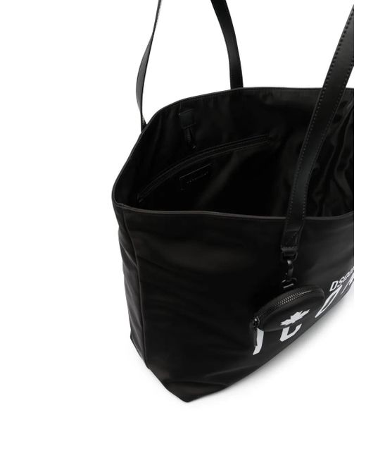 DSquared² Black Shopper Mit Logo-Print