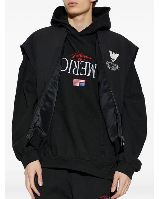 Adidas Black Chavarria Logo-Embroidered Reversible Jacket for men