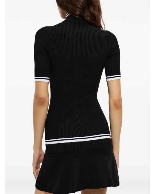 Off-White c/o Virgil Abloh Black Ribbed-Knit Logo-Embroidered Sweater