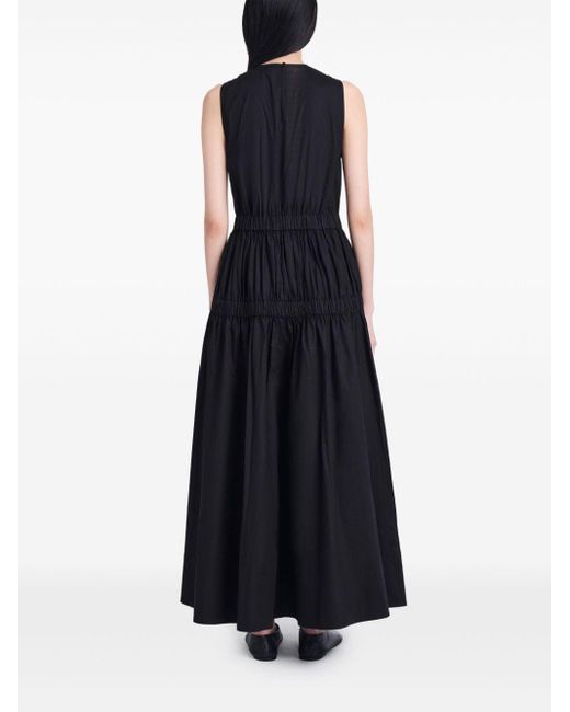 Proenza Schouler Black Libby Ruched-detail Cotton Dress