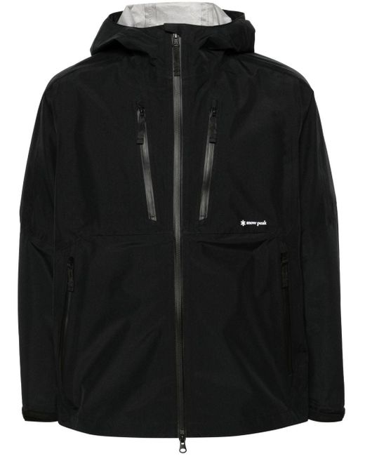 Snow Peak Black Gore-tex Hooded Rain Jacket for men